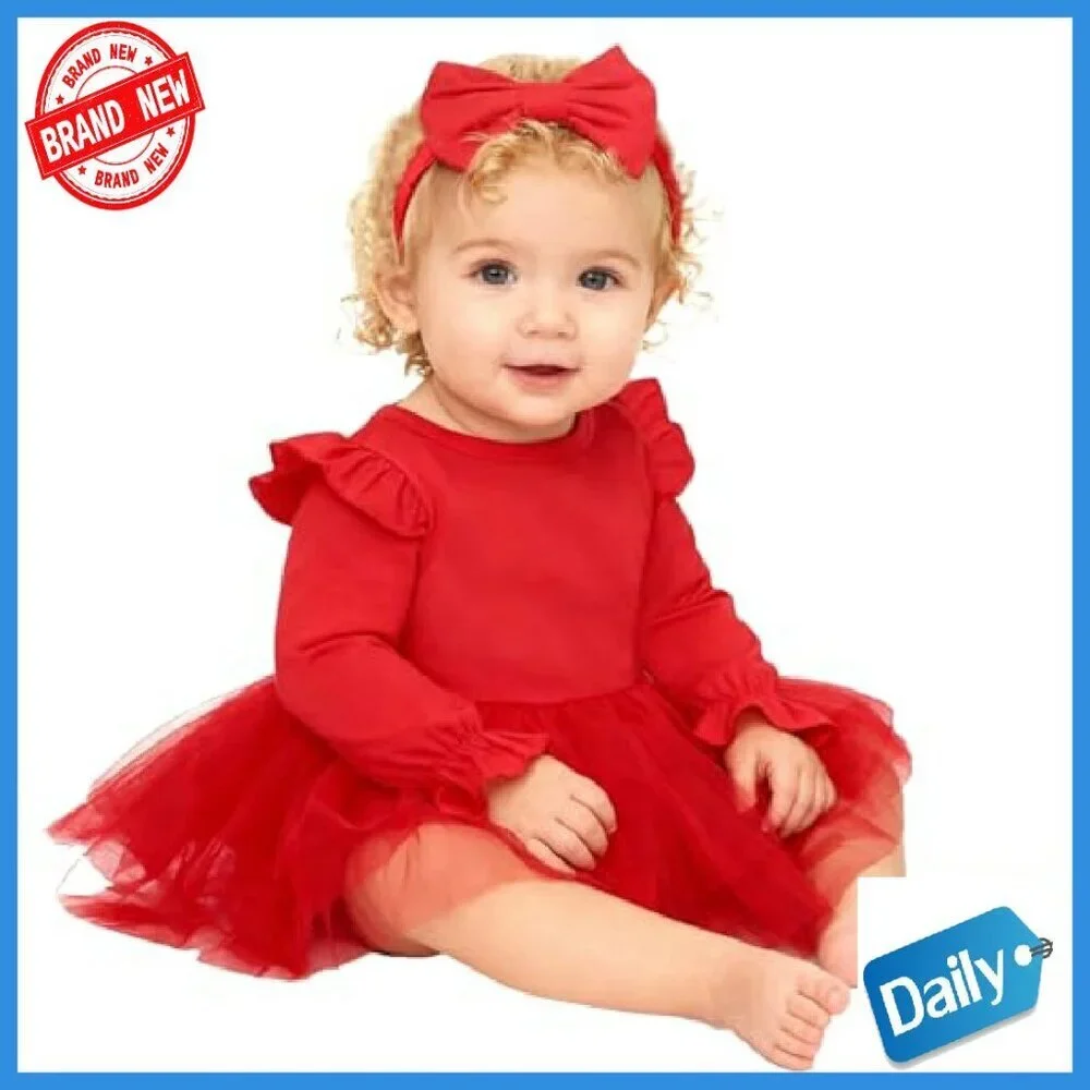 Infant Tutu Romper Dress Cotton Tulle Skirt Special Occasion Outfit
